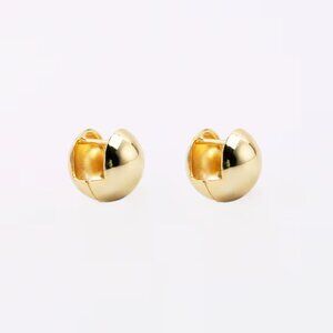 Gold Chunky Round Ball Geometric Sphere Earrings